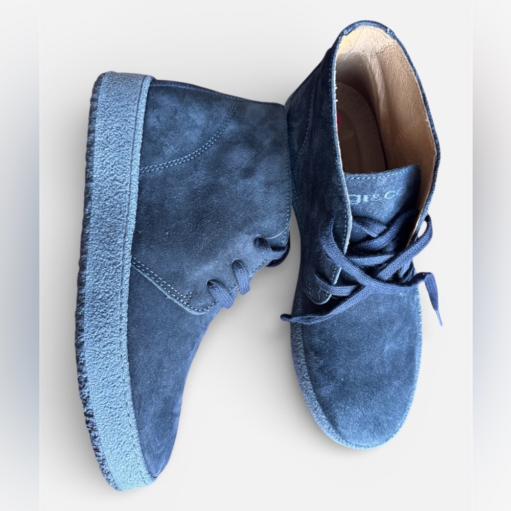 Ici&co Navy Suede High-Top Sneakers, made in Italy, brand new